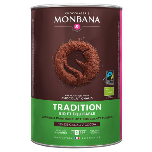 Chocolat en poudre sucré 32% bio équitable Monbana 1 kg