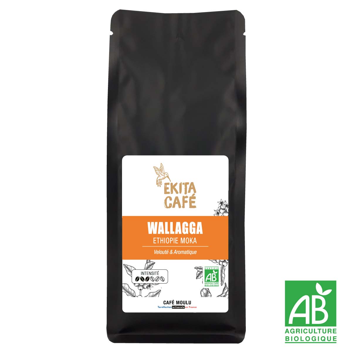 Café moulu bio Ethiopie Moka Wallagga 1 kg