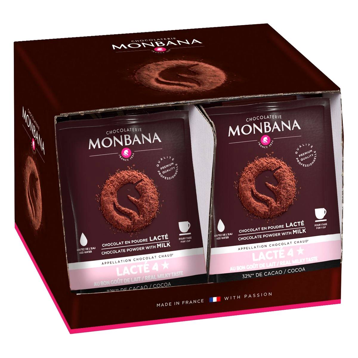 Monbana Tradition Chocolat Chaud Bio et équitable - 100 dosettes