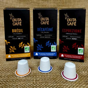 Pack 3 cafés bio x 20 capsules compatibles compostables